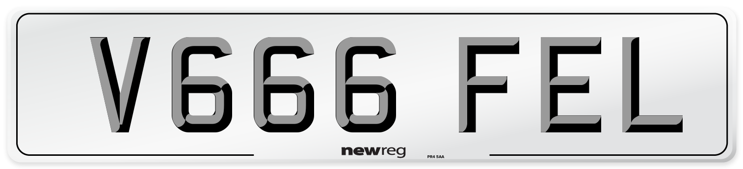 V666 FEL Number Plate from New Reg